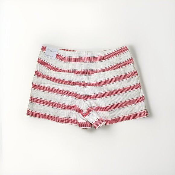 Ann Taylor Loft Red & White Striped Riviera Short Cotton Blend Size 8 - Picture 6 of 8